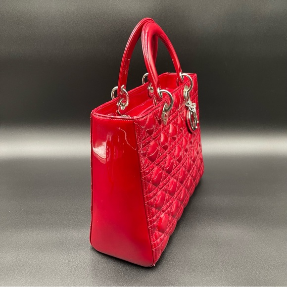Lady Dior Red Patent Leather (Large) - Picture 16 of 16